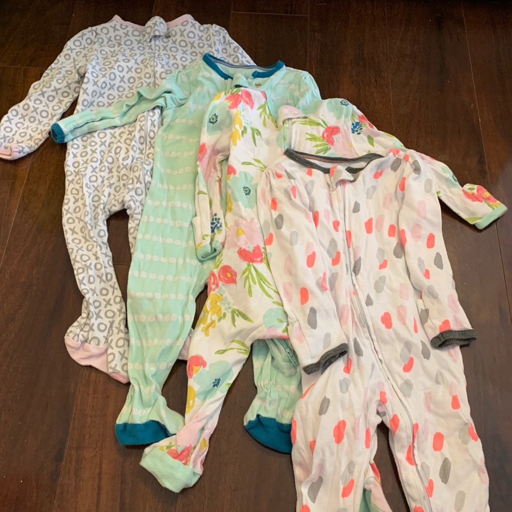 Cloud Island 6-9 month zip footed pajama bundle